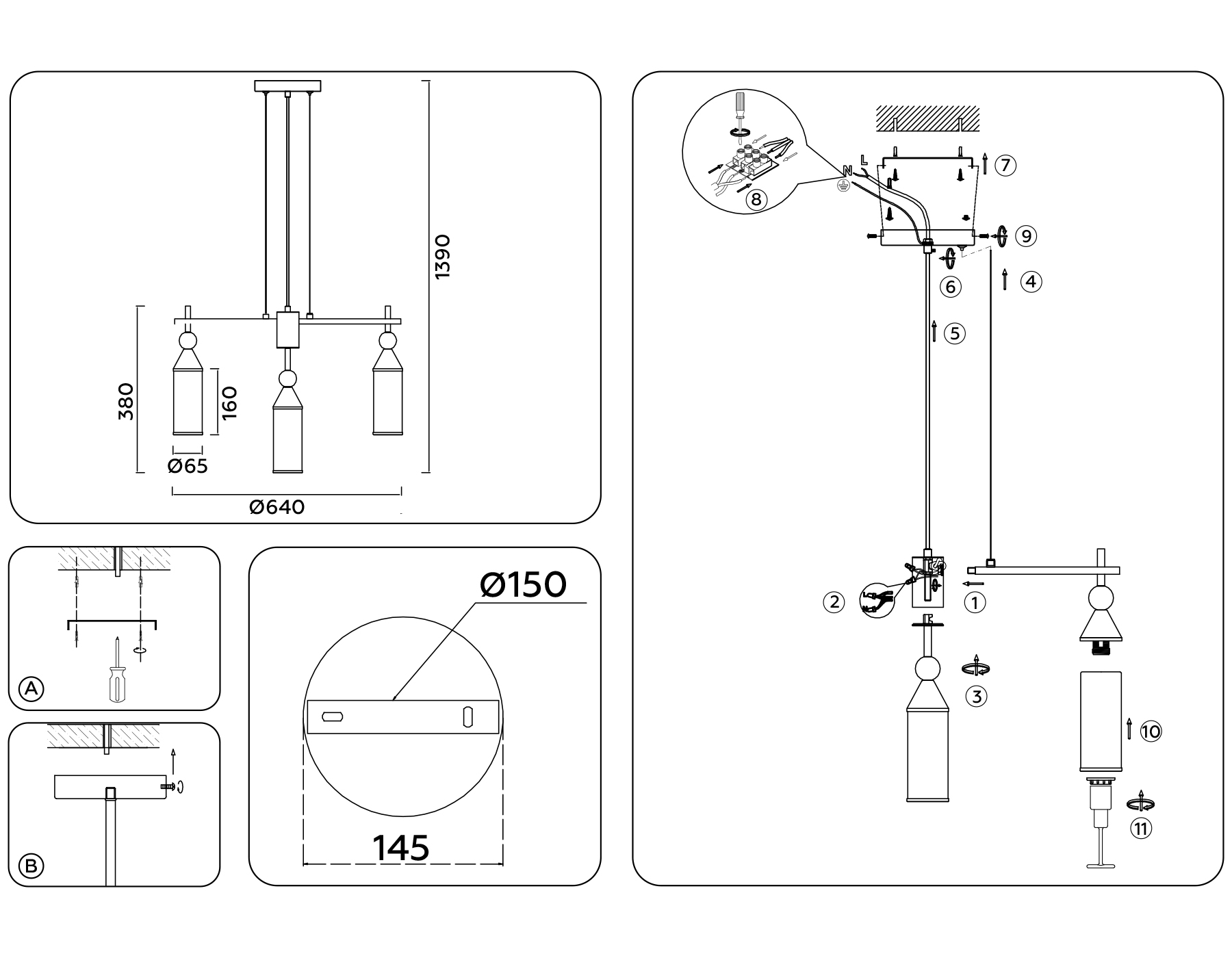 Подвесная люстра Ambrella Light Heigh Light HIGH LIGHT LH55278_AMB
