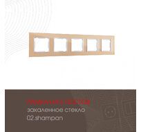 Рамка из закаленного стекла на 5 постов Arte Milano 503.02-5.shampan