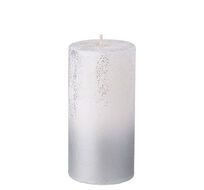 Свеча столбик d5*10 см белая с серебром Garda Decor 315-328
