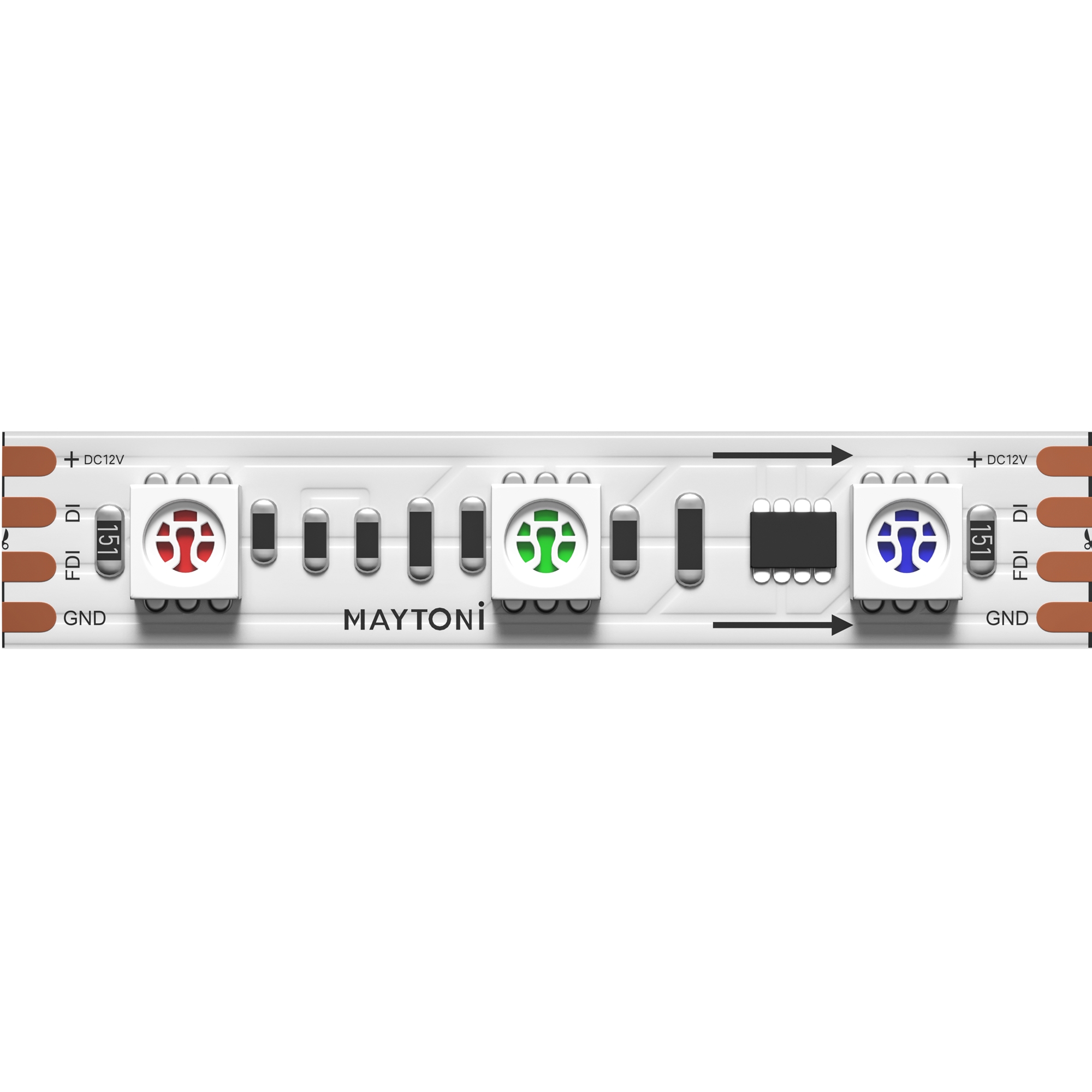 Светодиодная лента 12В 5050 14,4Вт/м RGB 5м IP 20 Maytoni 201242_MY
