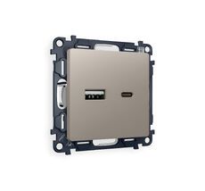 Розетка MA371010 2USB A+C 20W быстрая зарядка QUANT MA371010_AMB