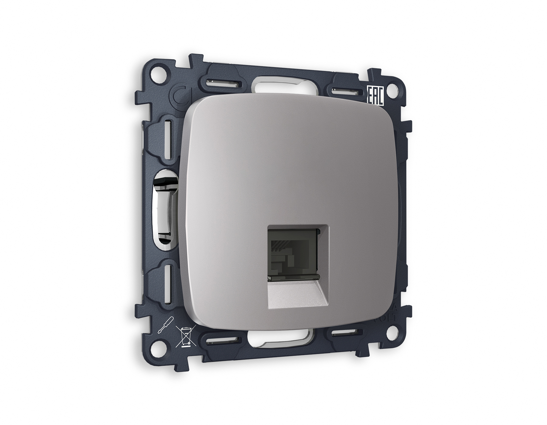 Розетка телефонная Ambrella Volt OMEGA RJ-11(4P4C) с защитной шторкой QUANT MO512030_AMB