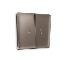 Лицевая панель для 2-клавишных выключателей с подсветкой QUANT Ambrella Volt ALFA AP6340_AMB