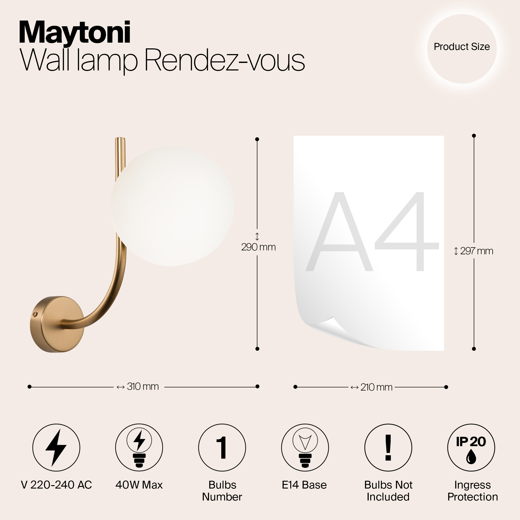 Бра Maytoni Rendez-vous MOD109WL-01BS_MY