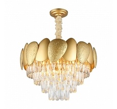 Подвесная люстра каскадная хрустальная Omnilux OML-66903-09