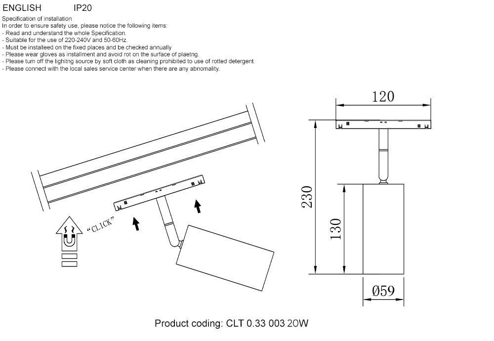 Светильник трековый магнитный Crystal Lux SPACE CLT 0.33 003 12W WH-BL 4000K_CR