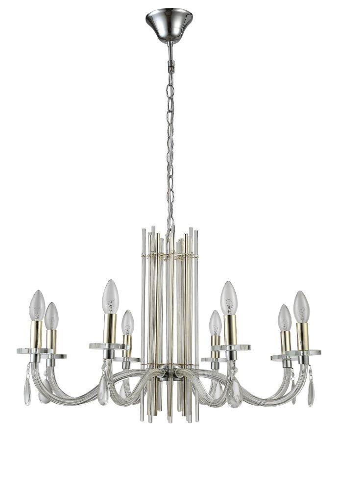 

Подвесная люстра Crystallux AURELIO AURELIO SP8 GOLD+CHROME/TRANSPARENT, AURELIO SP8 GOLD+CHROME/TRANSPARENT