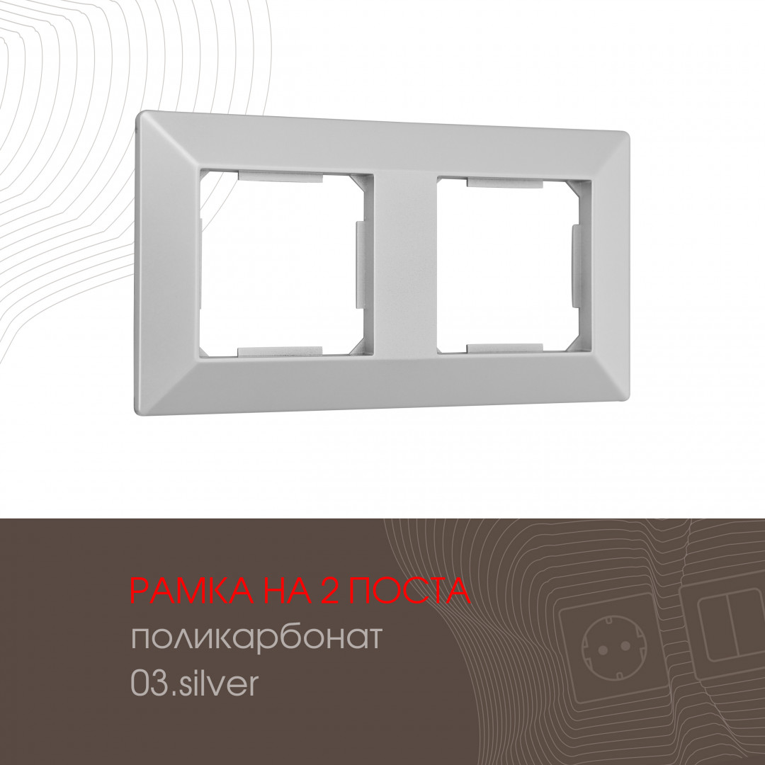 Рамка из поликарбоната на 2 поста Arte Milano 503.03-2.silver