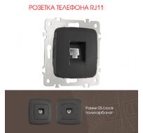 Розетка телефонная RJ11 Arte Milano 205.51-1.black