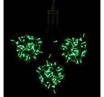 Комплект 3 Зеленых Нити по 20м, 600 LED, Провод Черный ПВХ, IP54 KDD600-11-1G