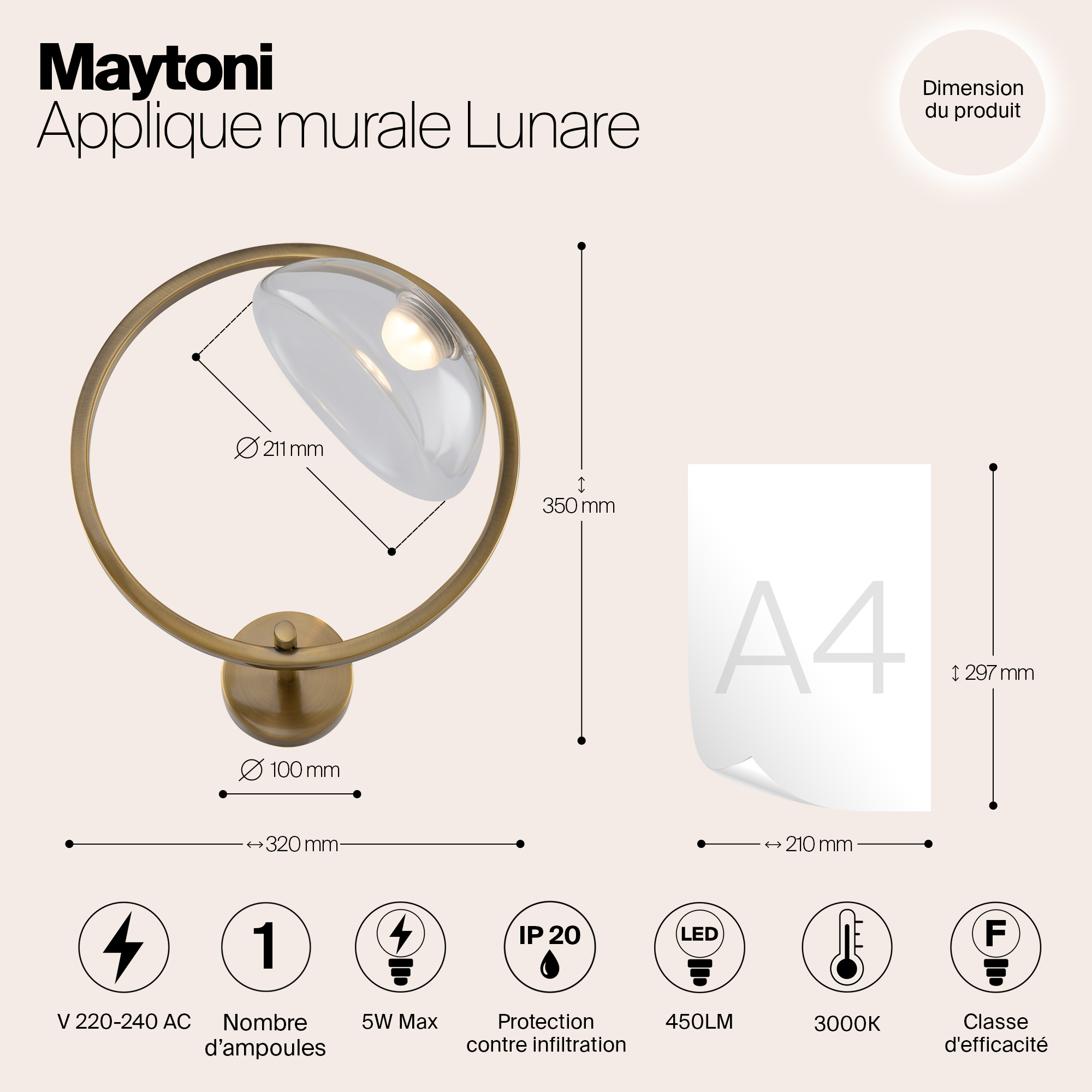 Бра Maytoni Lunare MOD327WL-L5BS3K1_MY