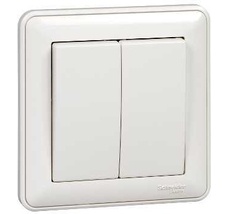 Выключатель встраиваемый двухклавишный (белый) Systeme Electric VS510-252-18