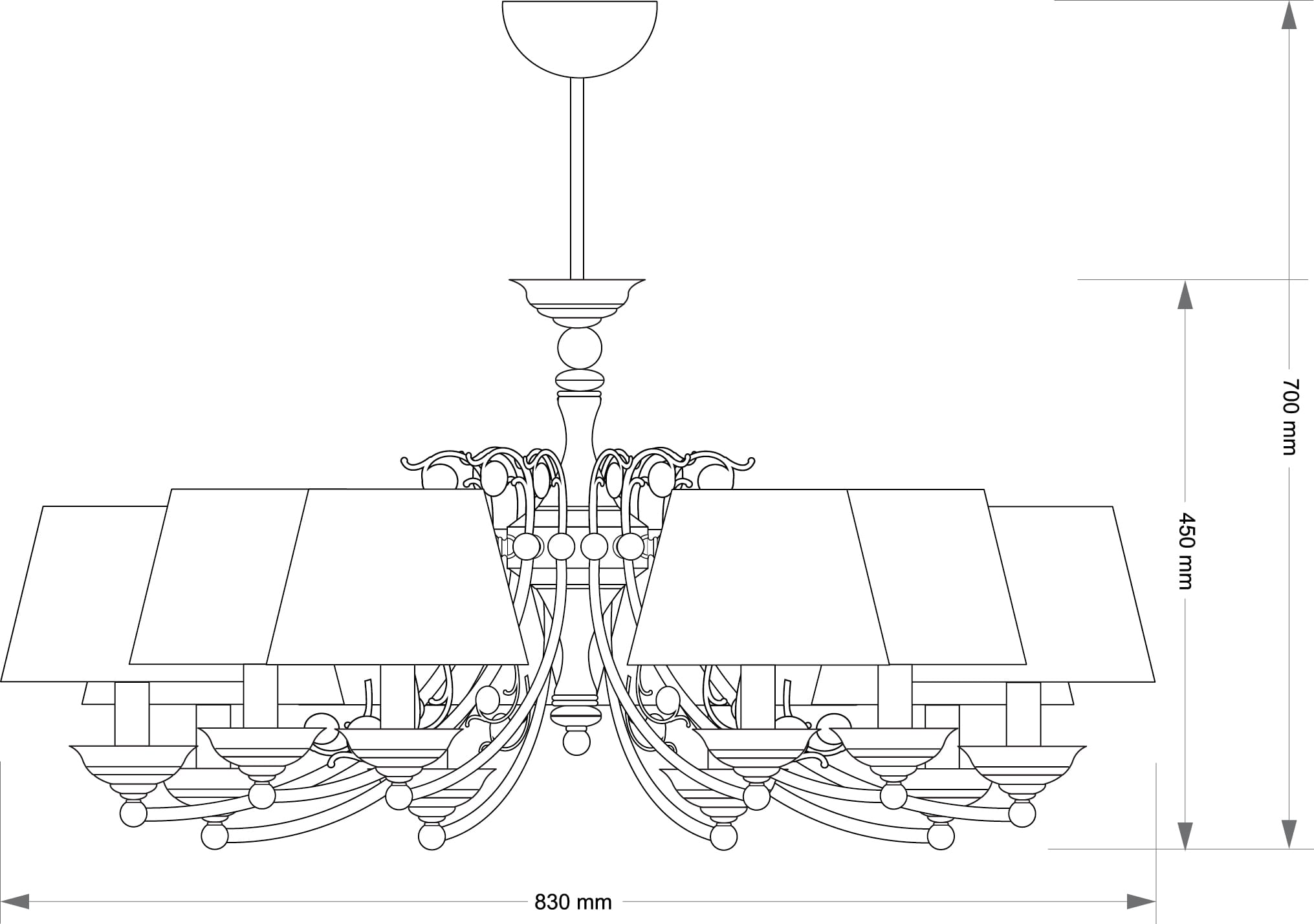 Подвесная люстра Kutek CASAMIA LAMPSHADE CAS-ZW-10(P/A)