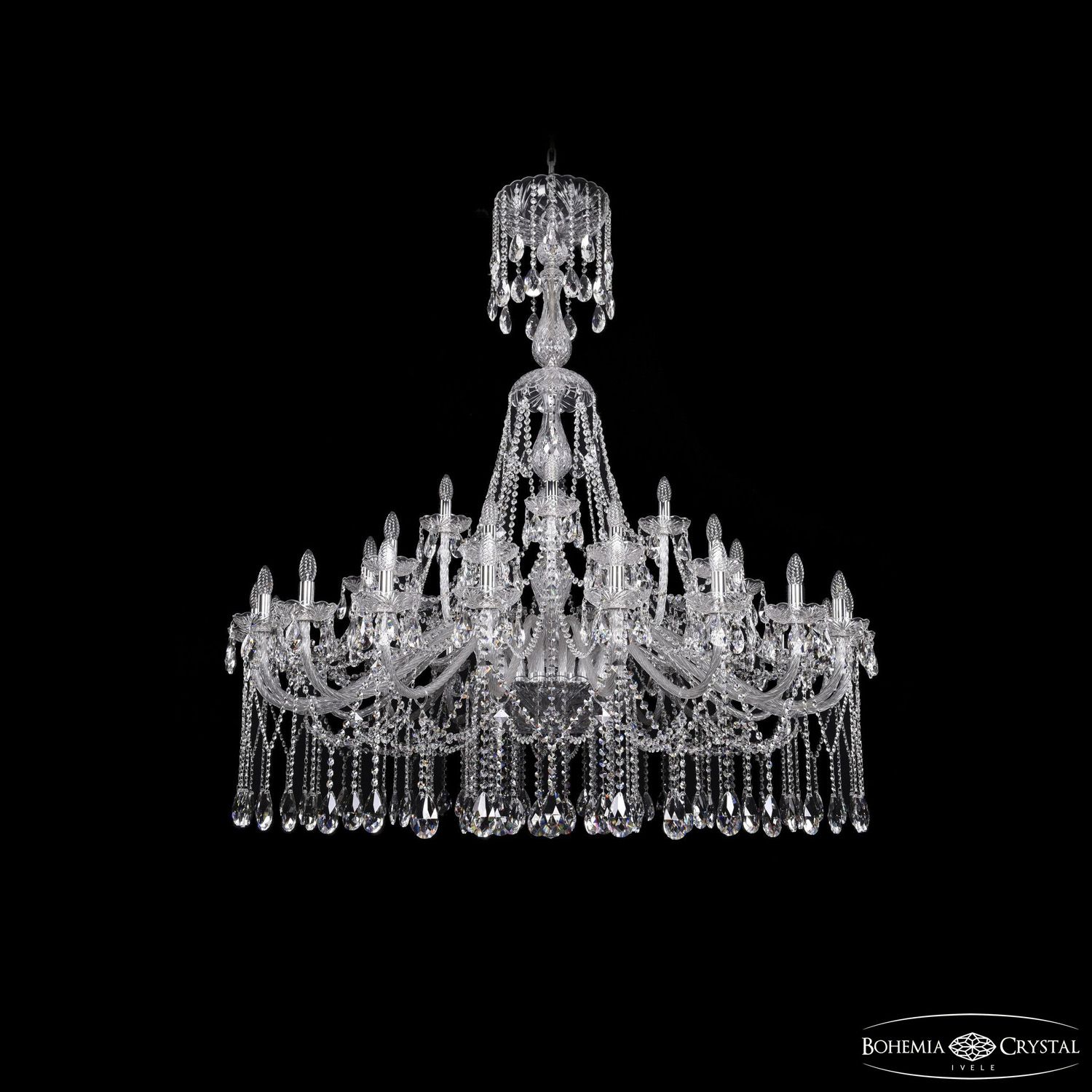Хрустальная люстра Bohemia Ivele Crystal 1413/20+10+5/530/XL-160 Ni_BI