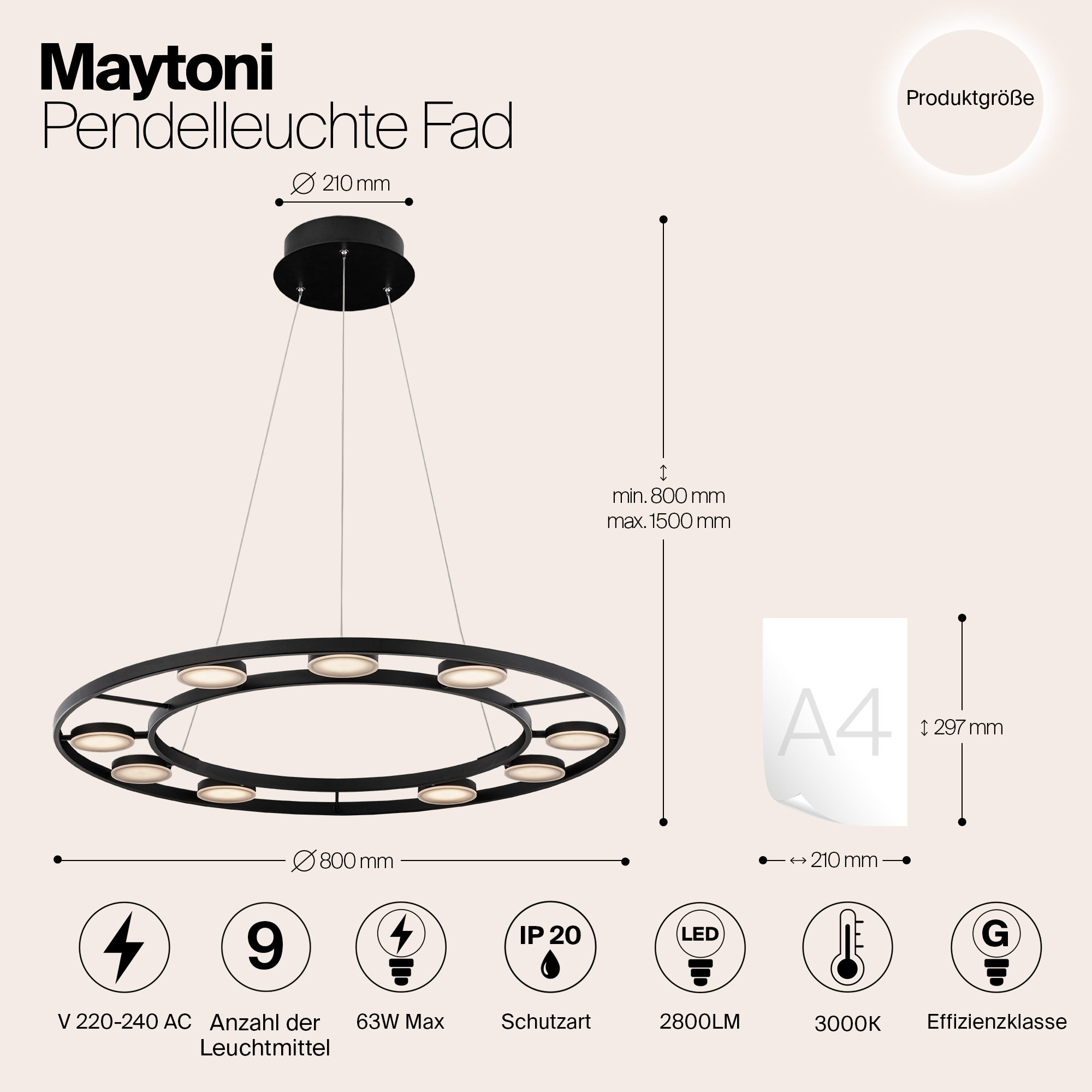 Подвесная люстра Maytoni Fad MOD070PL-L63B3K_MY