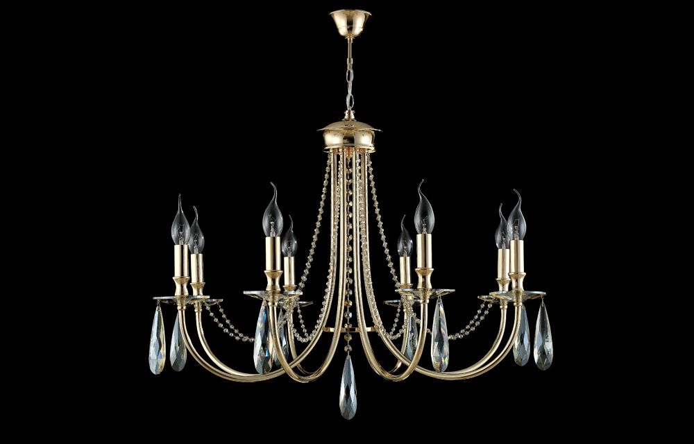 Подвесная люстра Crystallux VICTORIA VICTORIA SP8 GOLD/AMBER_CR