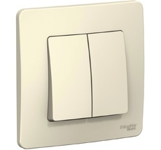 Выключатель встраиваемый двухклавишный (молочный) Systeme Electric BLNVS006502