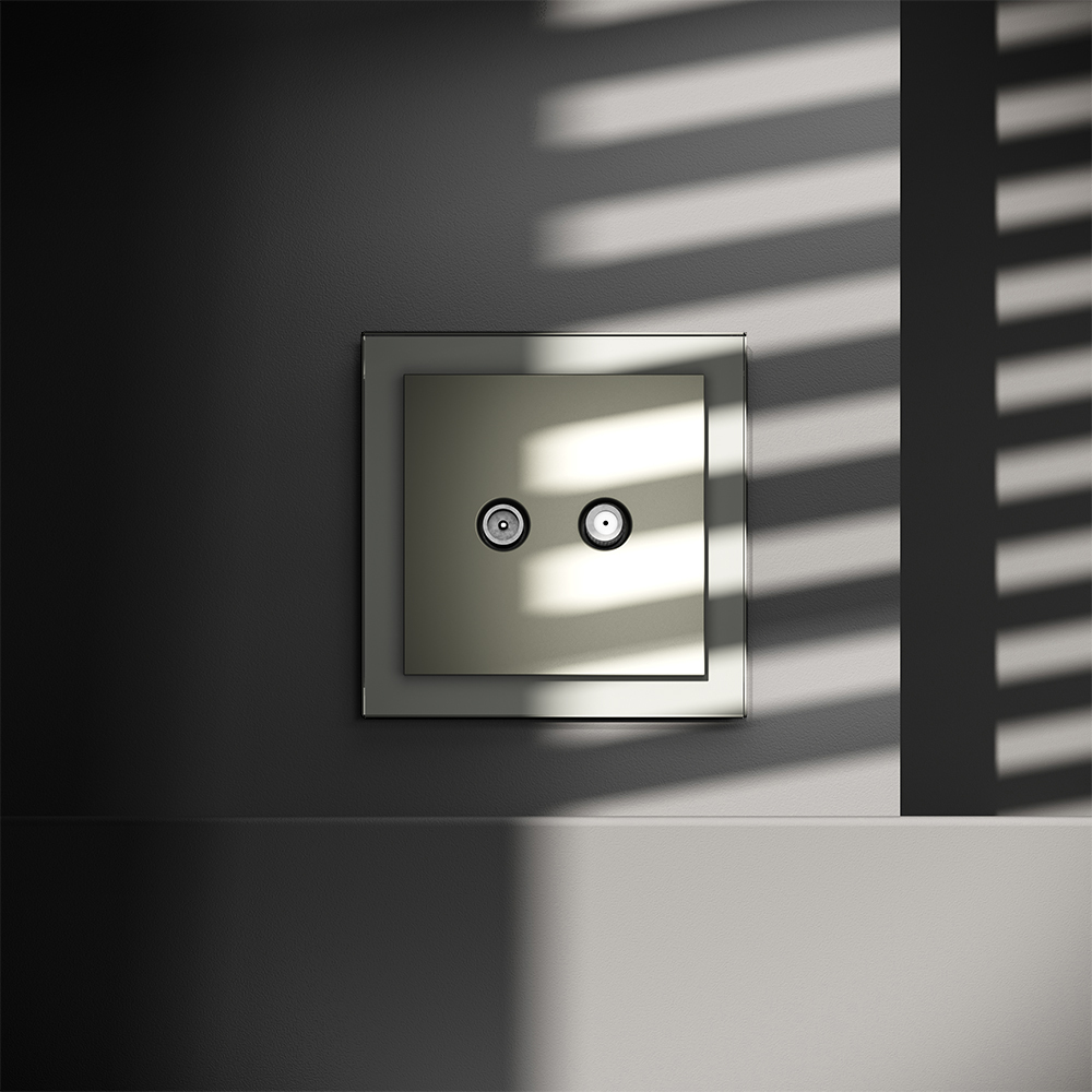 Розетка телевизионнная встраиваемая VOLTUM S70 оконечная TV+SAT VLS060405