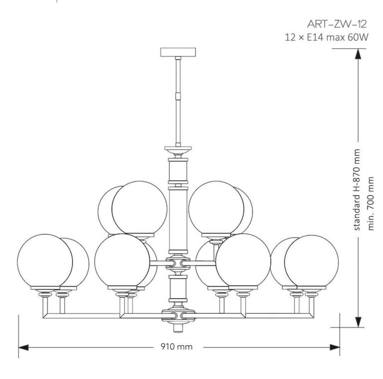 Подвесная люстра Kutek MOOD ARTU GLASS ART-ZW-12(N)G