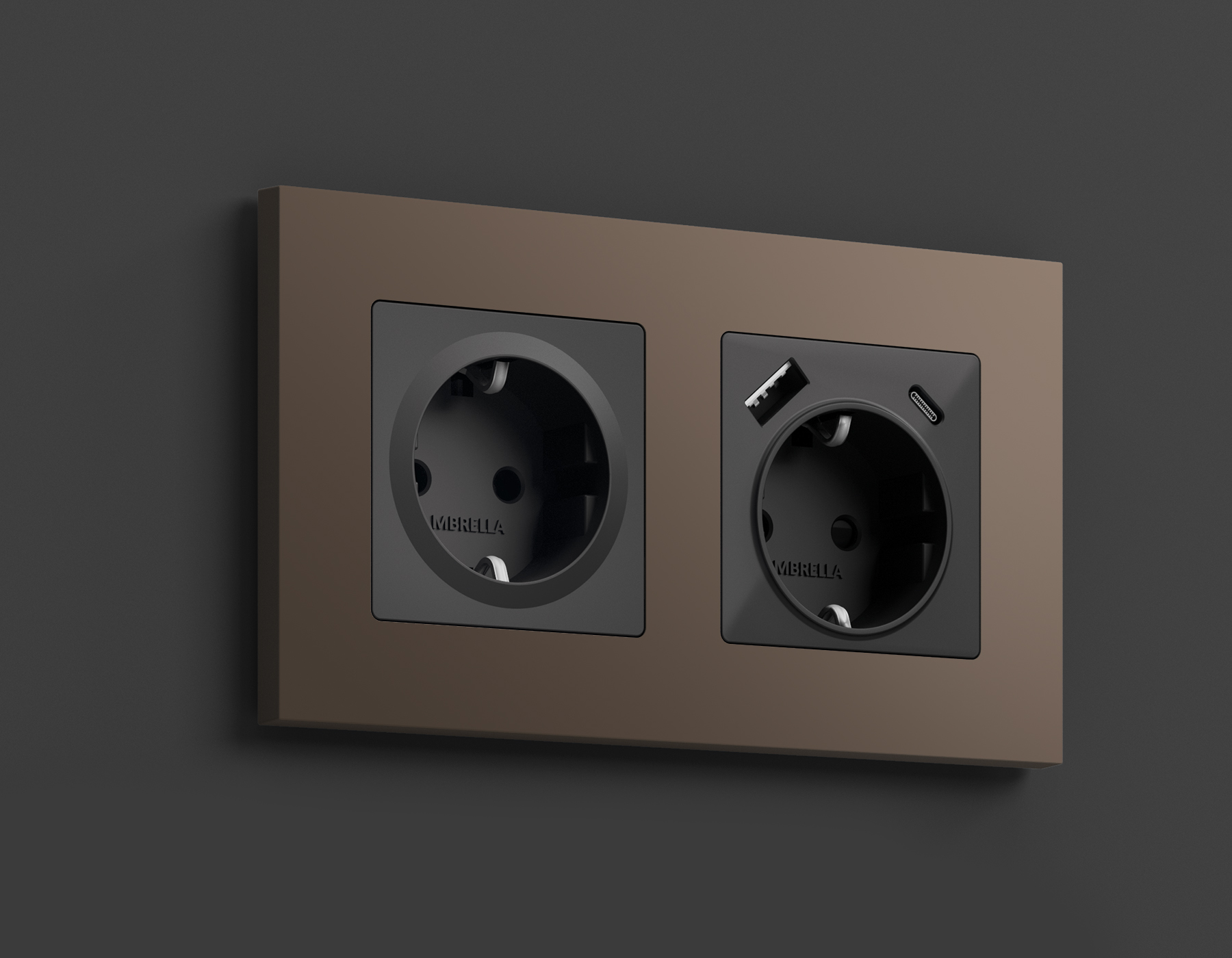 Лицевая панель для электрической розетки с заземлением Ambrella Volt QUANT AP9060_AMB