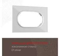 Рамка из закаленного стекла для двойной розетки Arte Milano 502.01-double.silver
