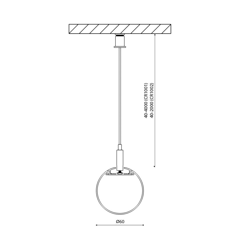 Подвесной алюминиевый профиль LUX LT.60 00-00001076_SW