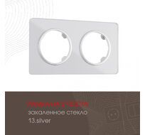 Рамка из закаленного стекла на 2 поста Arte Milano 502.13-2.silver