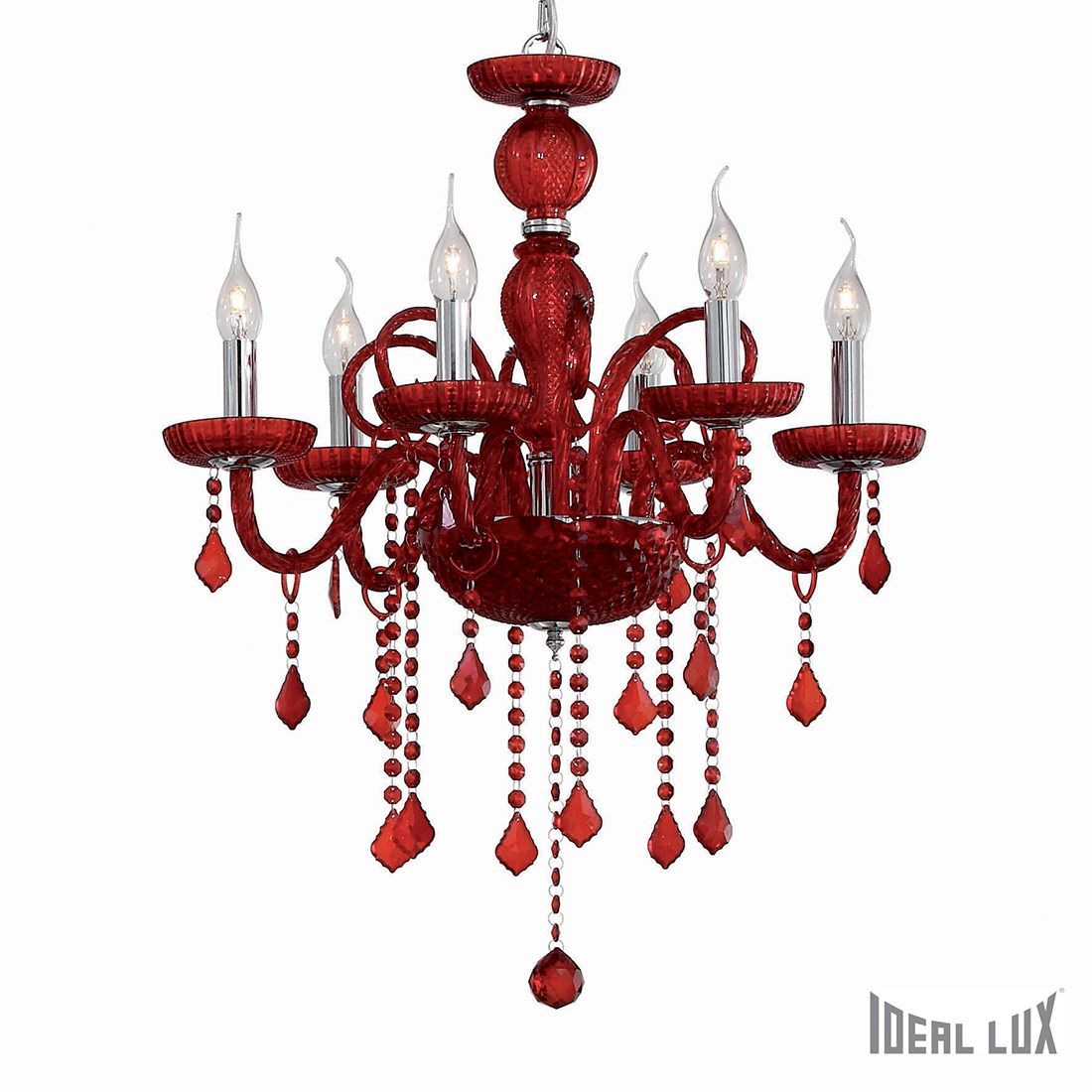 Подвесная люстра Ideallux GIUDECCA SP6 ROSSO_IL