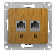Розетка встраиваемая двойная Ethernet RJ-45 (дуб) Systeme Electric GSL000585KK