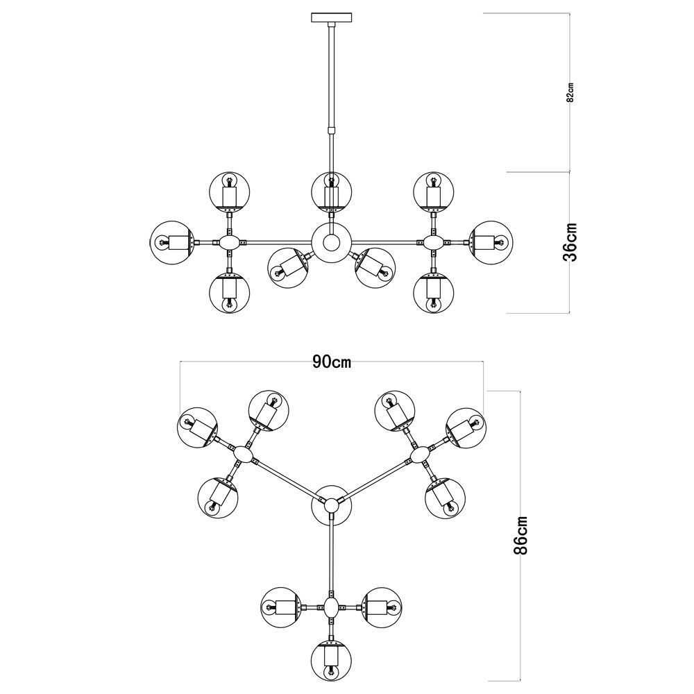 Потолочная люстра ArteLamp BOLLA A1664SP-12BK