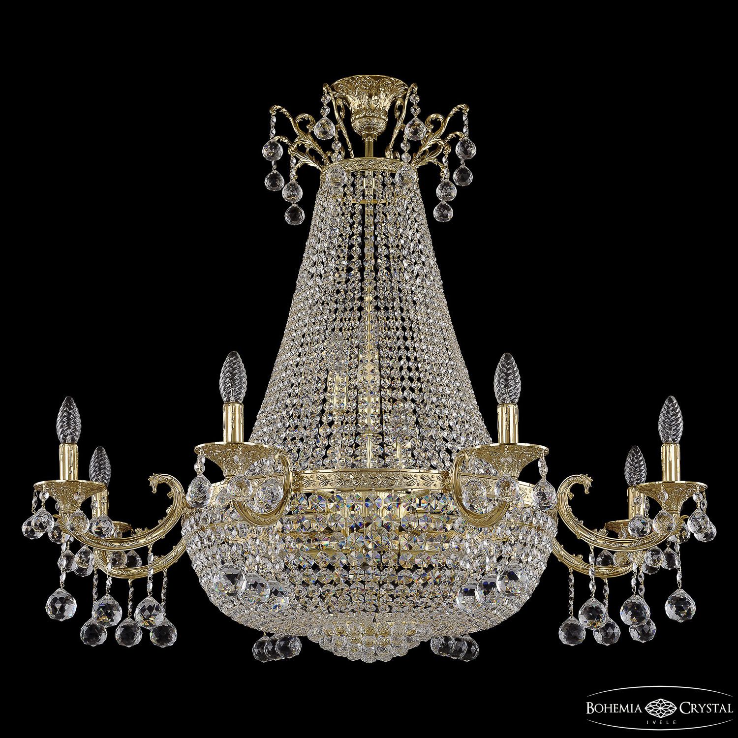 

Хрустальная люстра Bohemia Ivele Crystal 2128H208/8/100IV/Y1 G, 2128H208/8/100IV/Y1 G