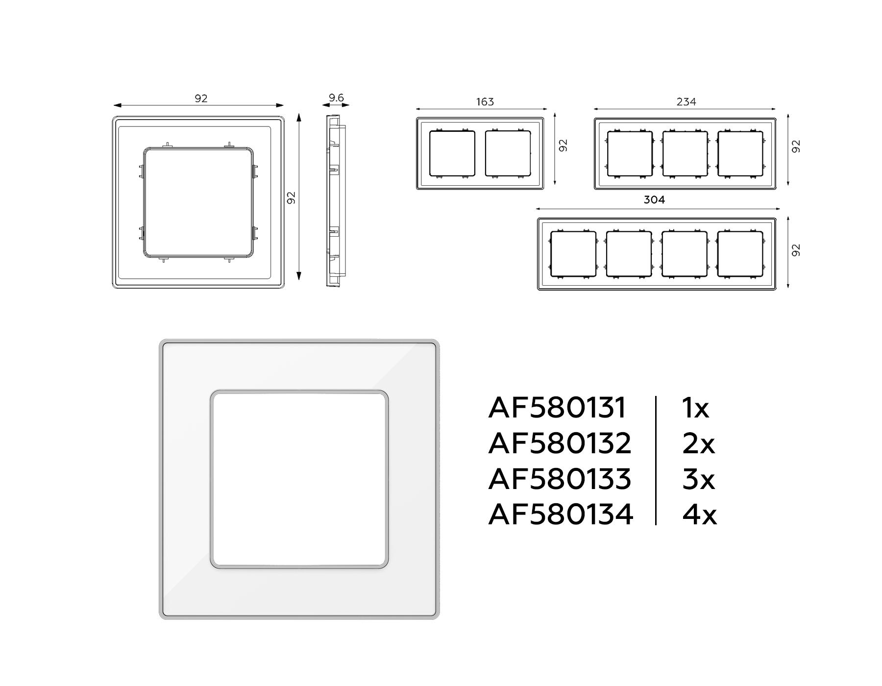 Рамка Ambrella Volt ALFA Arctic AF580132_AMB