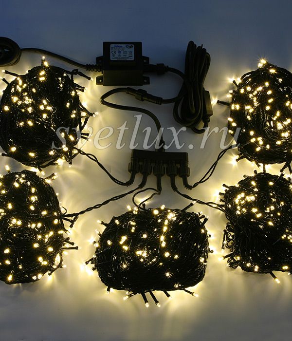 

Комплект 5 Шампань Нитей по 20м, 900 LED, Провод Черный Силикон, IP65 03-067, 03-067