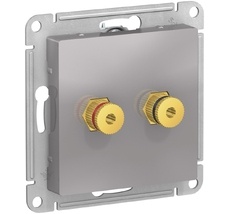 Акустическая розетка встраиваемая двойная (алюминий) Systeme Electric ATN000387