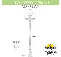 Уличный садово-парковый фонарь FUMAGALLI RICU BISSO G25.157.S21.VXF1R