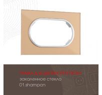Рамка из закаленного стекла для двойной розетки Arte Milano 502.01-double.shampan