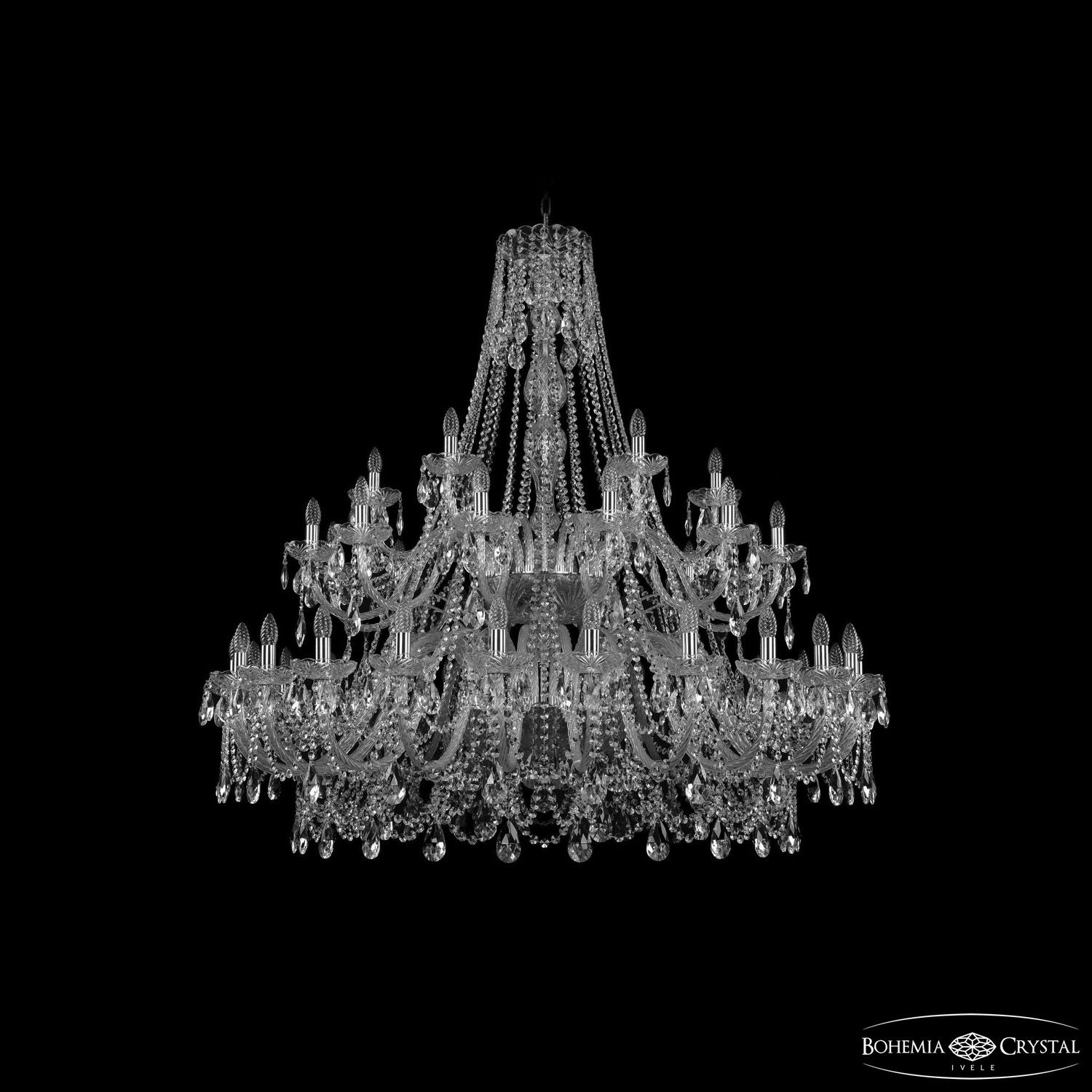Хрустальная люстра Bohemia Ivele Crystal 1411/24+12+6/530/2d Ni_BI