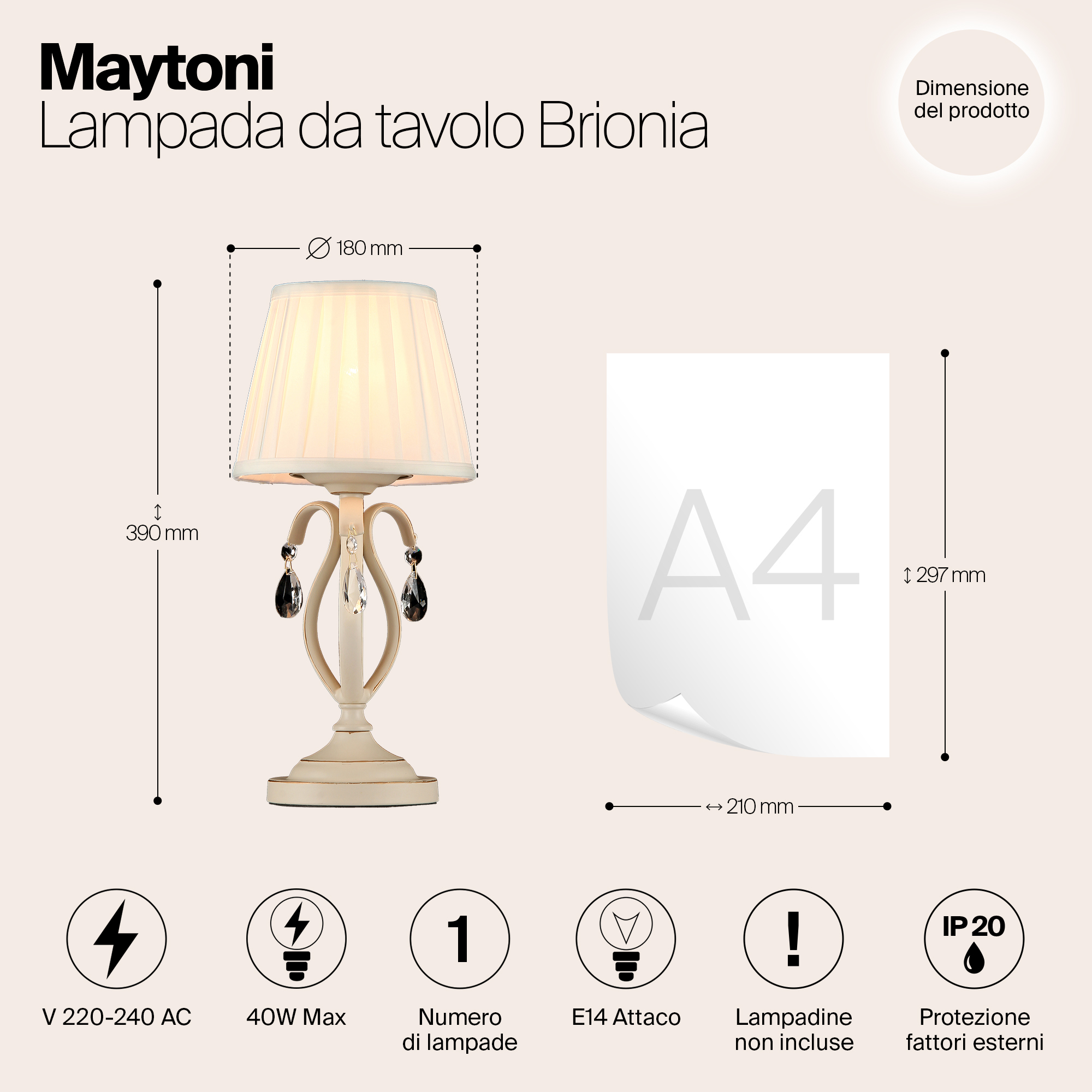 Настольная лампа Maytoni Elegant ARM172-01-G_MY