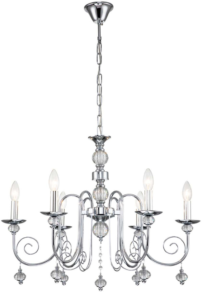 Подвесная люстра хрусталь 678/6PL E14*40W Escada 678/6PL Chrome_ESC