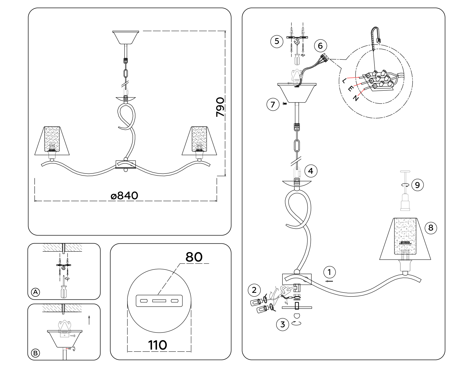 Подвесная люстра Ambrella Light HIGH LIGHT Modern LH57083_AMB