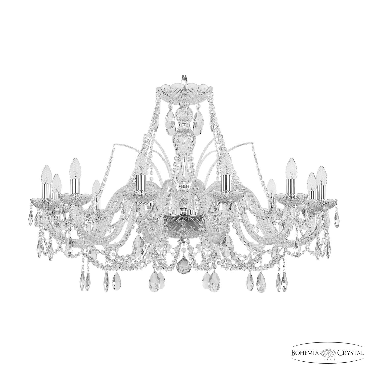 Хрустальная люстра Bohemia Ivele Crystal 105/12/360 Ni_BI