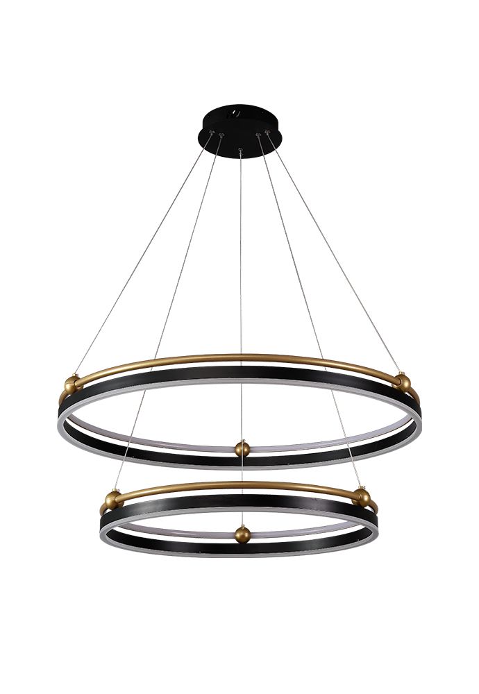 Подвесная люстра Crystallux FERNANDO FERNANDO SP123W LED D600+800 BLACK/GOLD_CR
