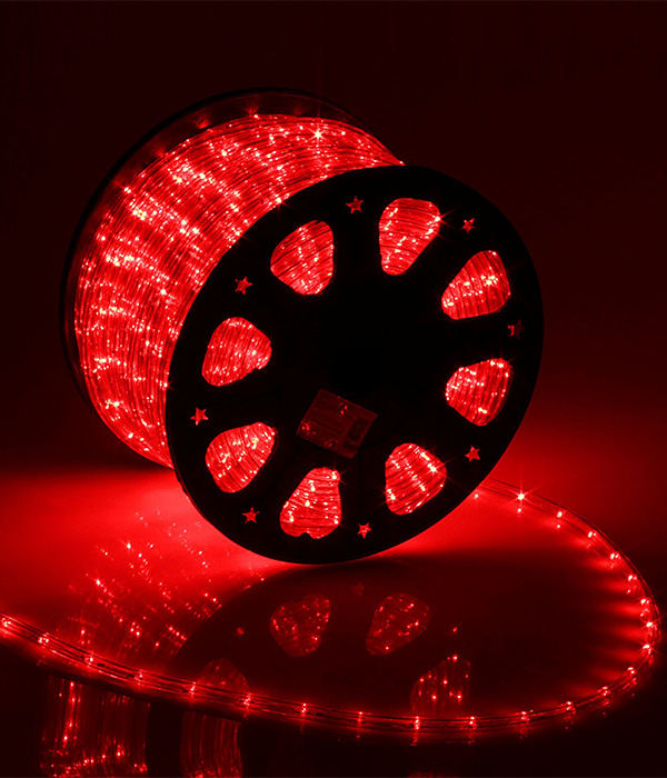 

Светодиодный Дюралайт 13 мм Красный, 36 LED/м, Свечение 180град., IP54, Бухта 100м 27-001, 27-001