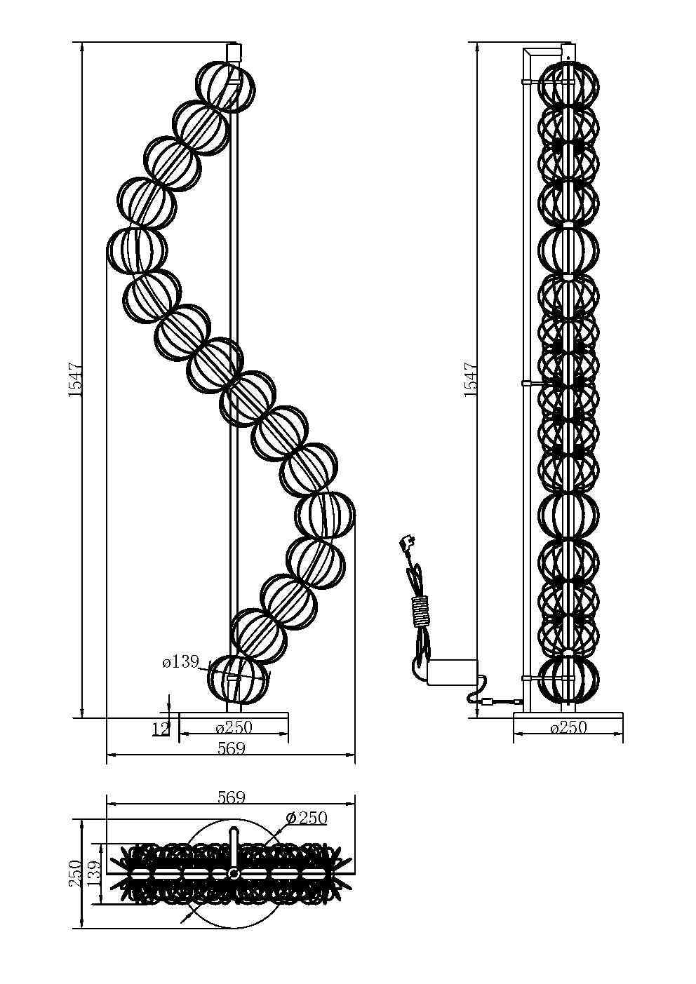 Торшер Maytoni Golden Cage MOD216FL-L38G3K_MY