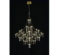 Подвесная люстра светодиодная с пультом и хрустальными подвесками Asfour MyFar MR2643-66P-76AP