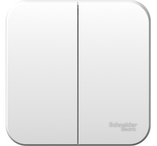 Выключатель накладной двухклавишный (белый) Systeme Electric BLNVA105001