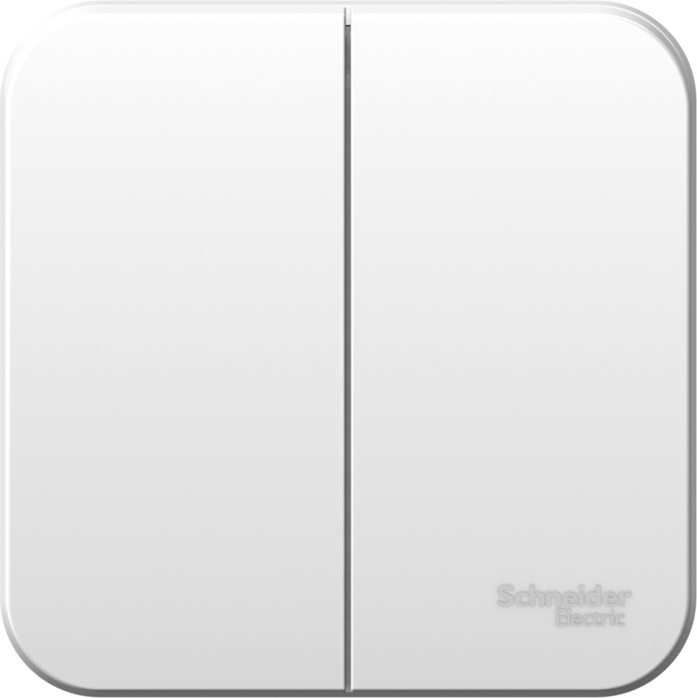 Выключатель накладной двухклавишный (белый) Systeme Electric BLNVA105001