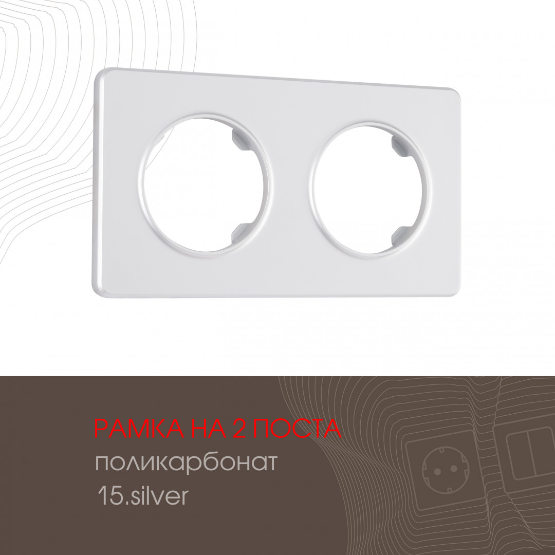 Рамка из поликарбоната на 2 поста Arte Milano 502.15-2.silver