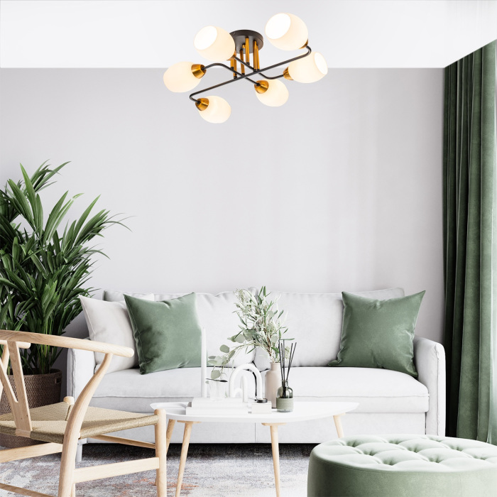 Потолочная люстра на штанге Escada 1132/6P Black_ESC