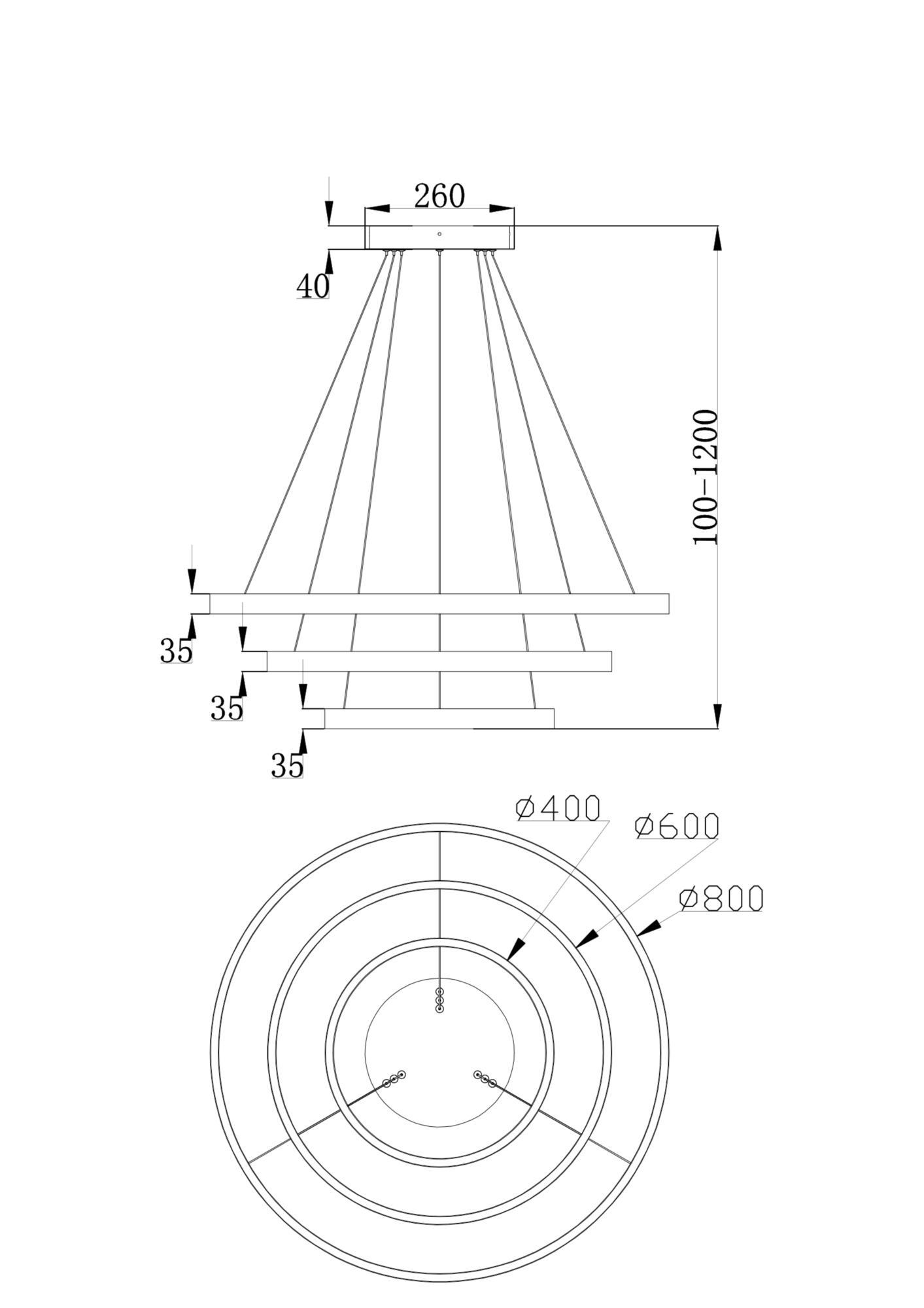 Подвесная люстра Maytoni Rim MOD058PL-L100W4K_MY